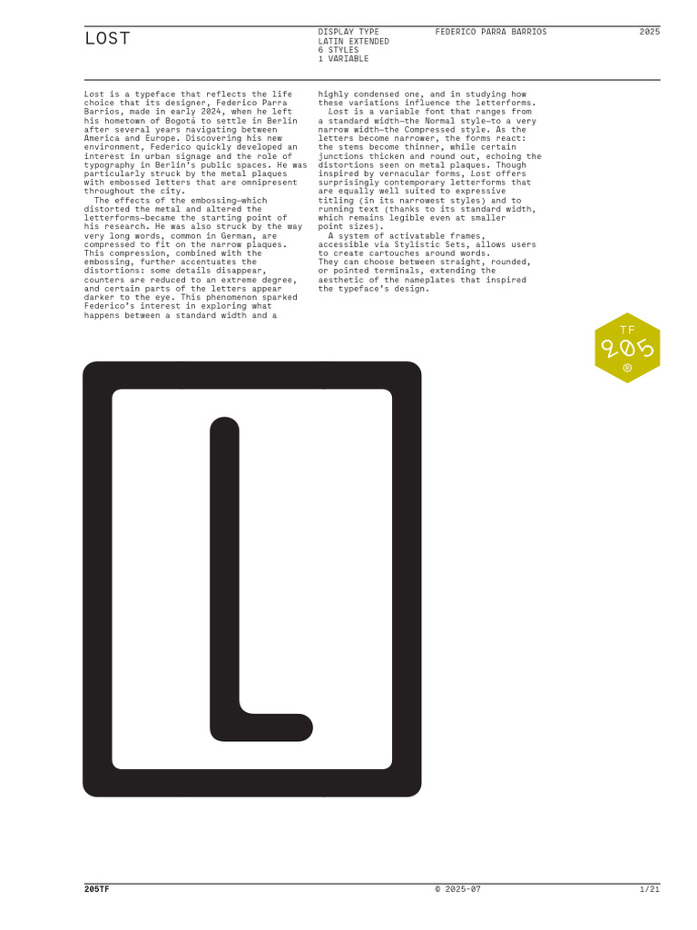 Lost Typeface by Federico Parra | PDF | Typography | Text