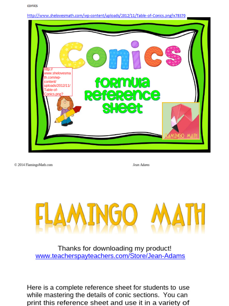 Conic Sections Reference Sheet | PDF | Elementary Geometry | Geometric ...