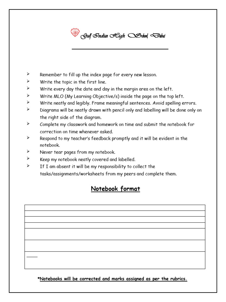 Biology Notebook Guidelines for Students | PDF