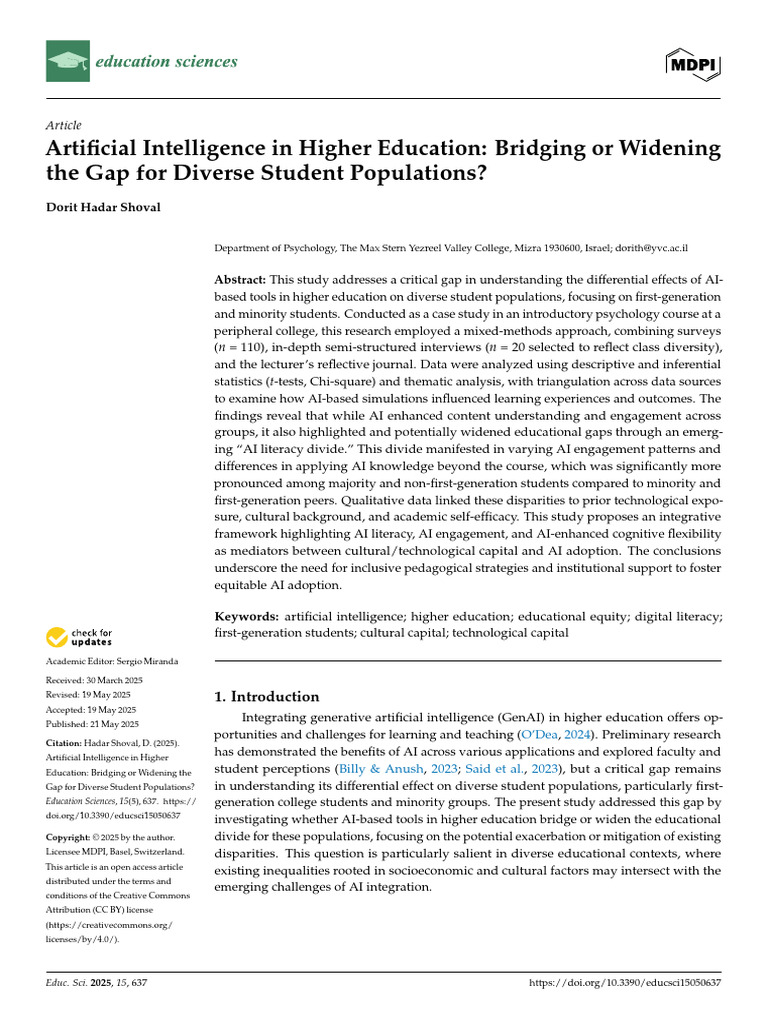 AI's Impact on Equity in Higher Education | PDF | Artificial ...
