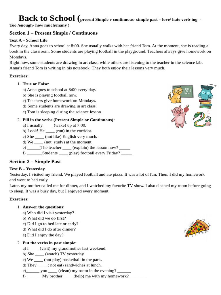 Present Simple vs Continuous Grammar | PDF