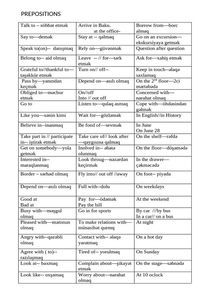 Prepositions | PDF
