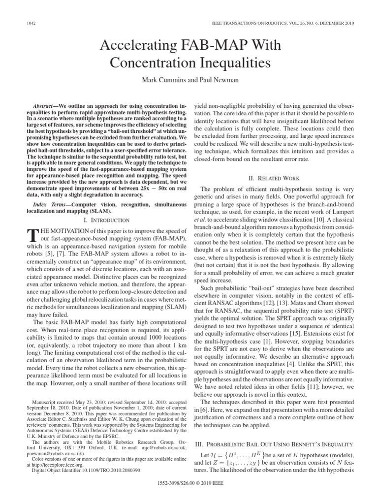 Accelerating FAB-MAP with Inequalities | PDF | Applied Mathematics