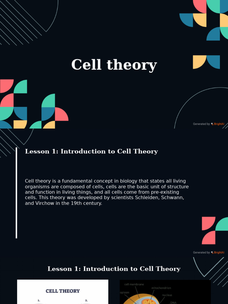 Overview of Cell Theory and Structure | PDF | Cell (Biology) | Eukaryotes