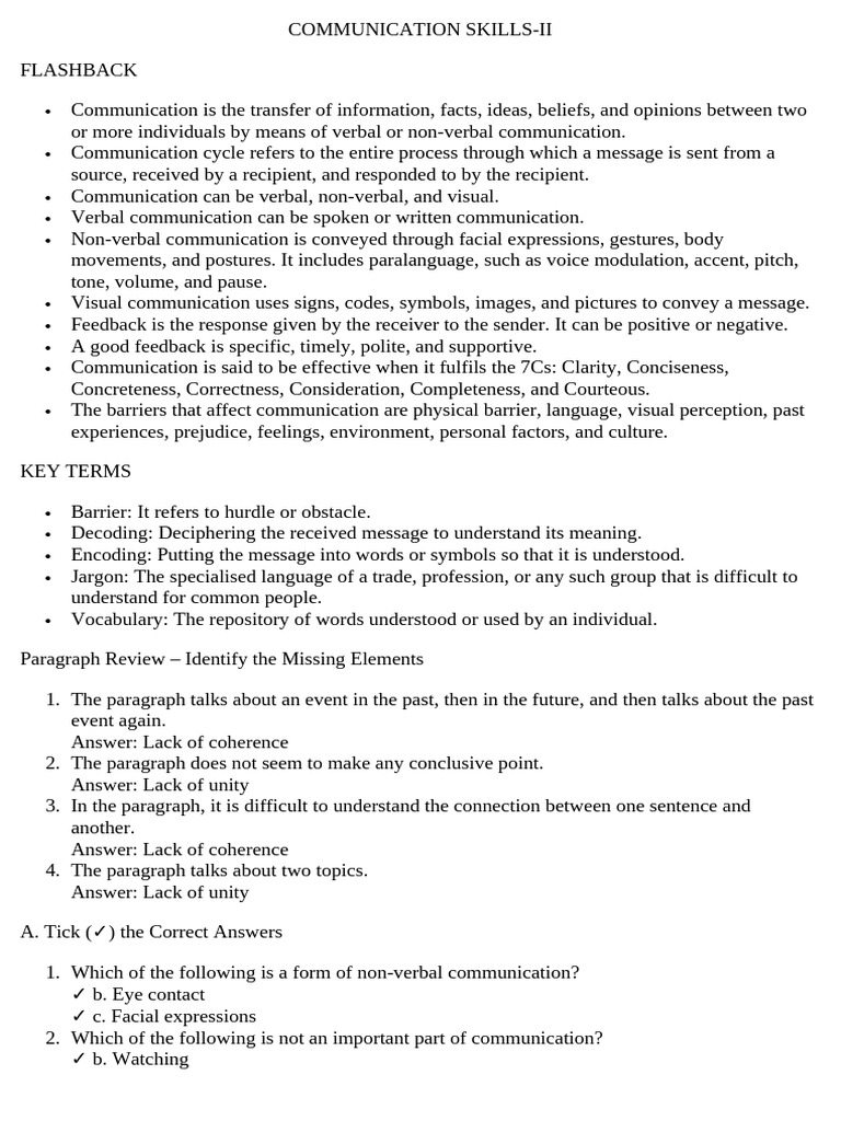 Enhancing Communication Skills II | PDF | Communication | Nonverbal ...