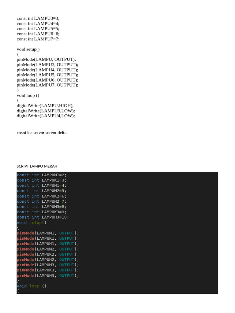 Arduino Lamp Control Code Example | PDF