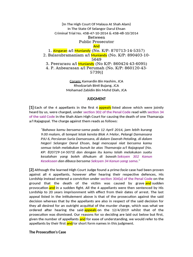 High Court Ruling on Murder Appeal | PDF | Prosecutor | Judgment (Law)