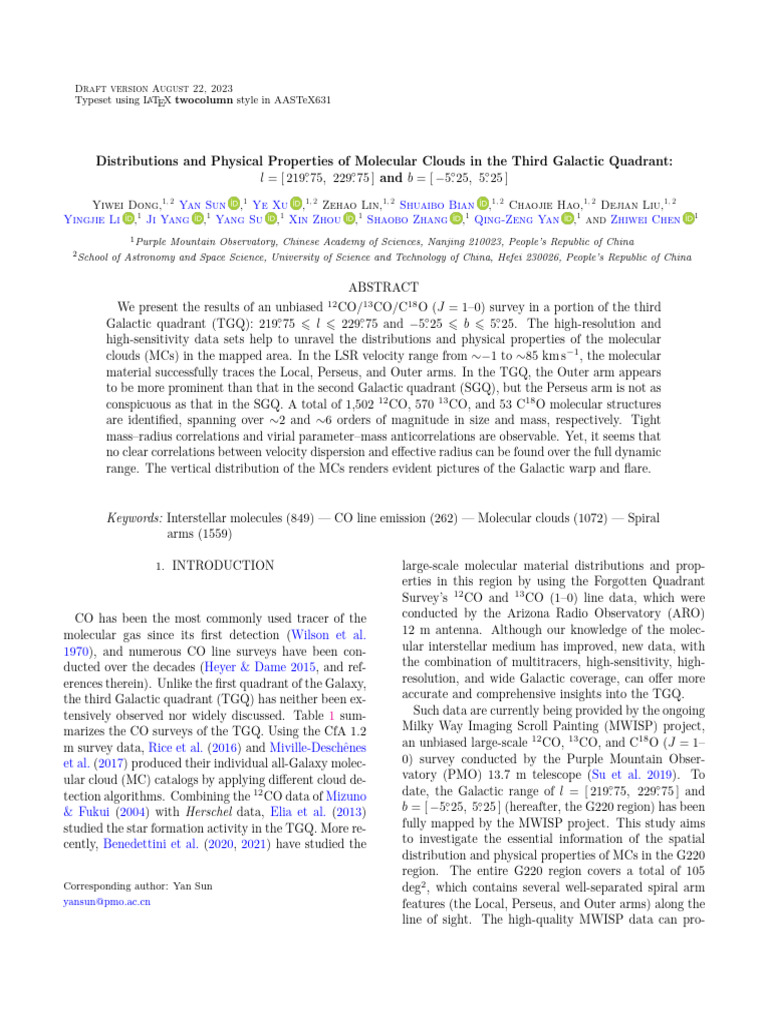 Molecular Clouds in Galactic Quadrant 3 | PDF | Milky Way | Astronomy