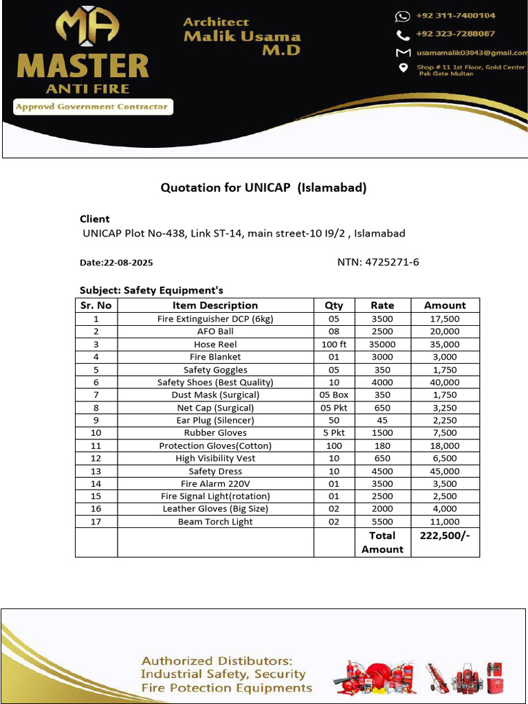 Quotation For UNICAP | PDF