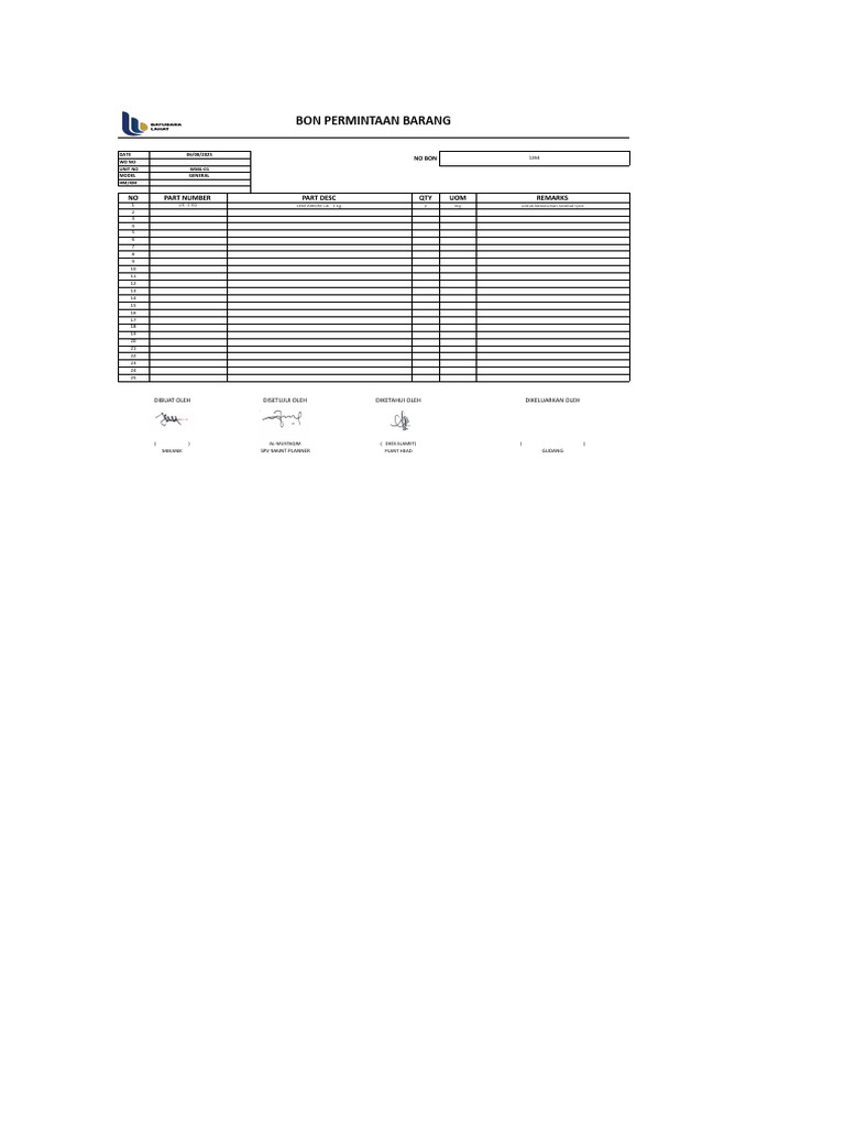 Bon Update - Print Bon | PDF