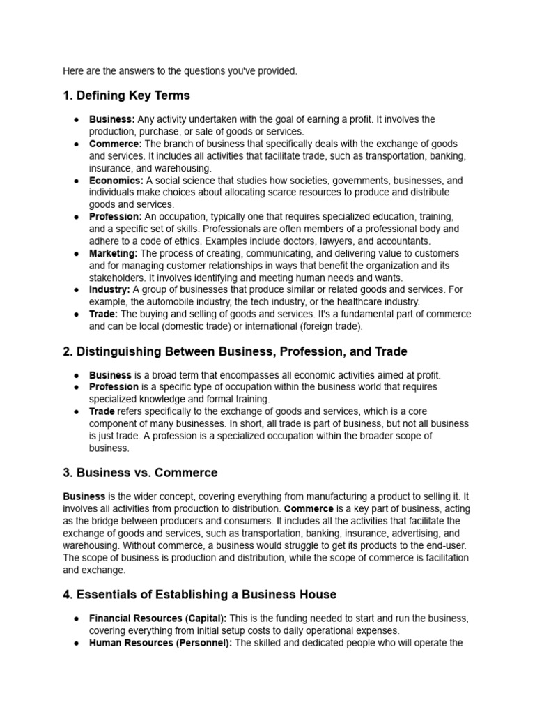Please Tell Me The Answers of These Questions | PDF | Business | Commerce