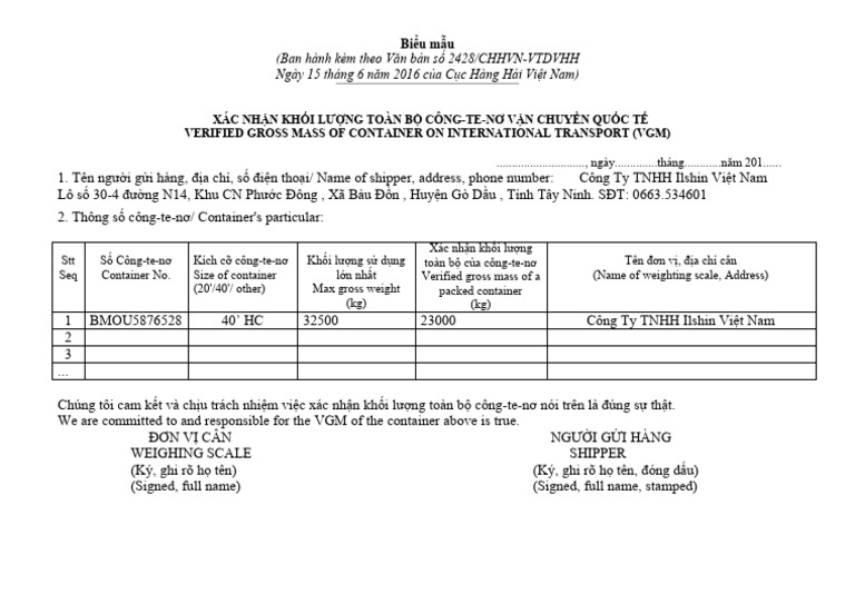 Form VGM | PDF