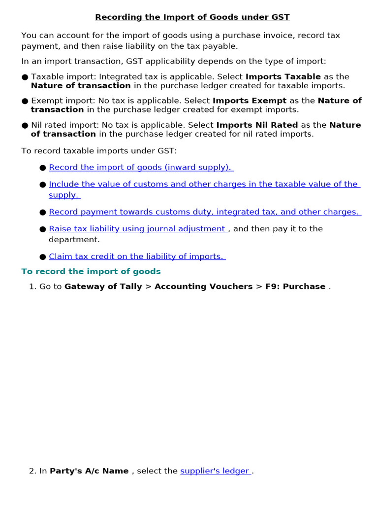Import Purchase Entry in Tally Prime | PDF | Debits And Credits | Value ...