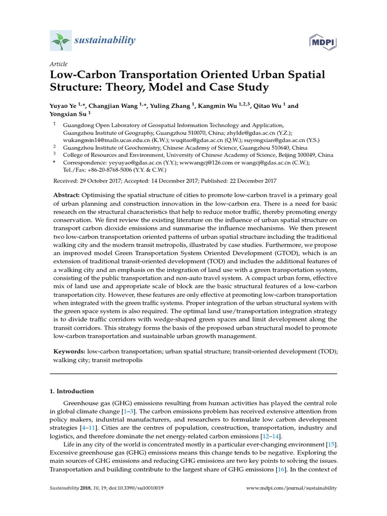 Low-Carbon Urban Transportation Models | PDF | Urban Sprawl | Transport