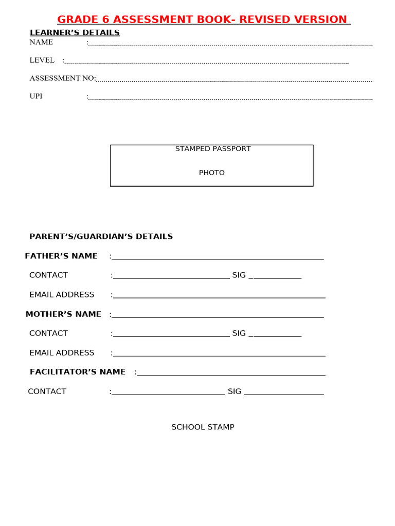 Grade 6 Assessment Book Overview | PDF | Jesus | Vegetables