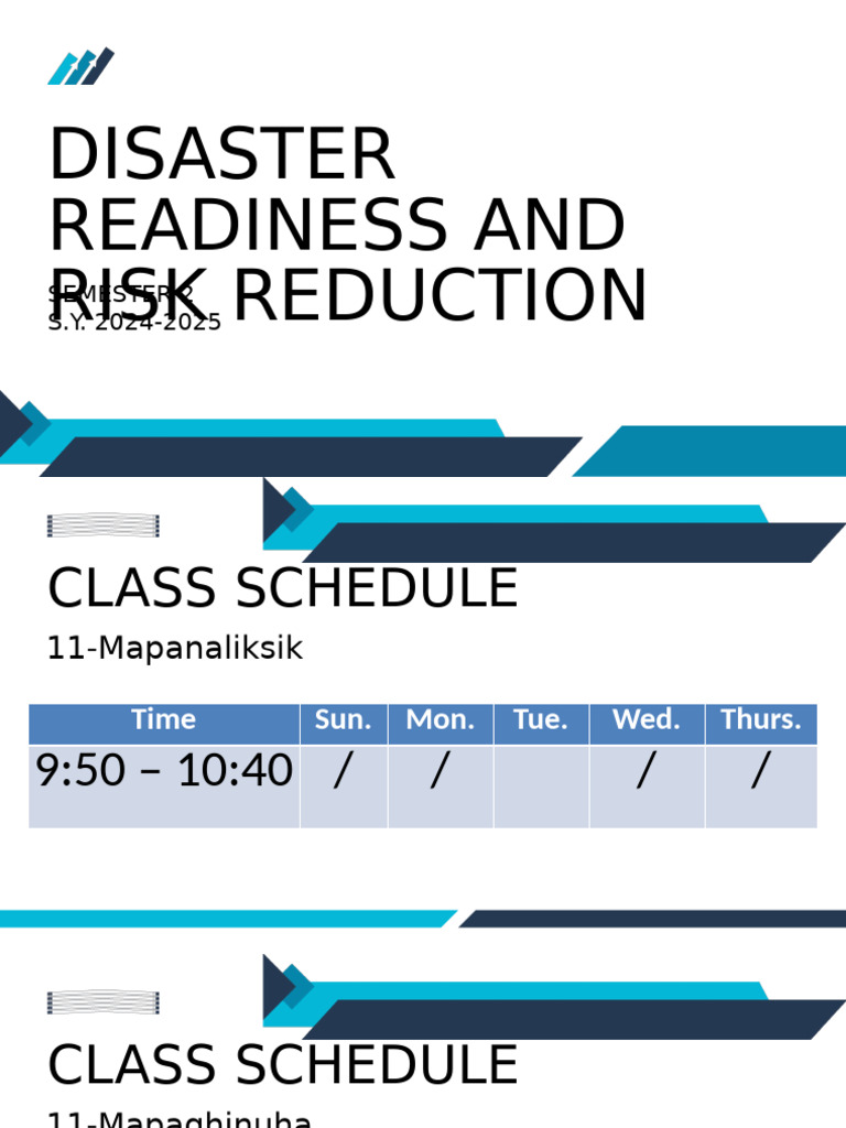 Disaster Readiness Course Schedule 2024 | PDF | Hazards | Natural Disasters