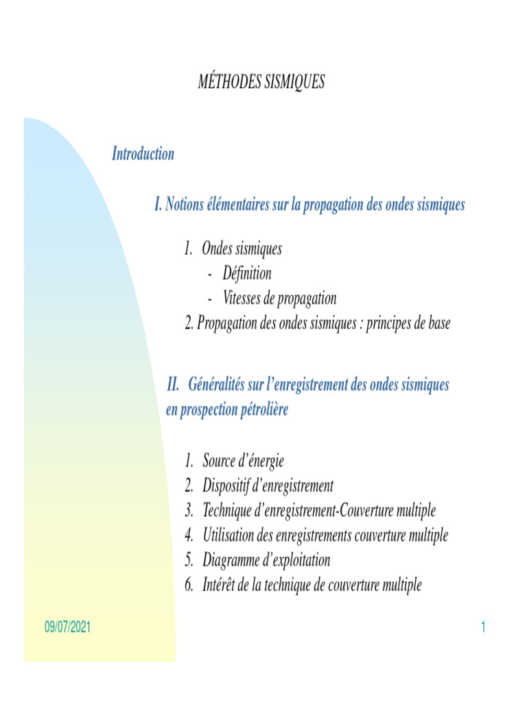 Méthodes sismiques en prospection pétrolière | PDF | Sismologie ...