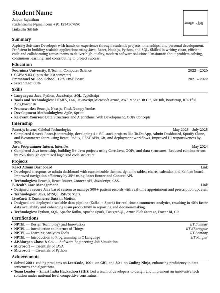 Aspiring Software Developer Profile | PDF | Java (Programming Language ...