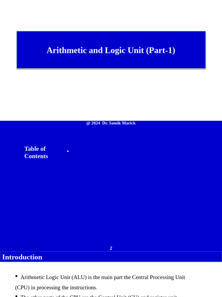 Understanding the Arithmetic Logic Unit | PDF | Central Processing Unit ...
