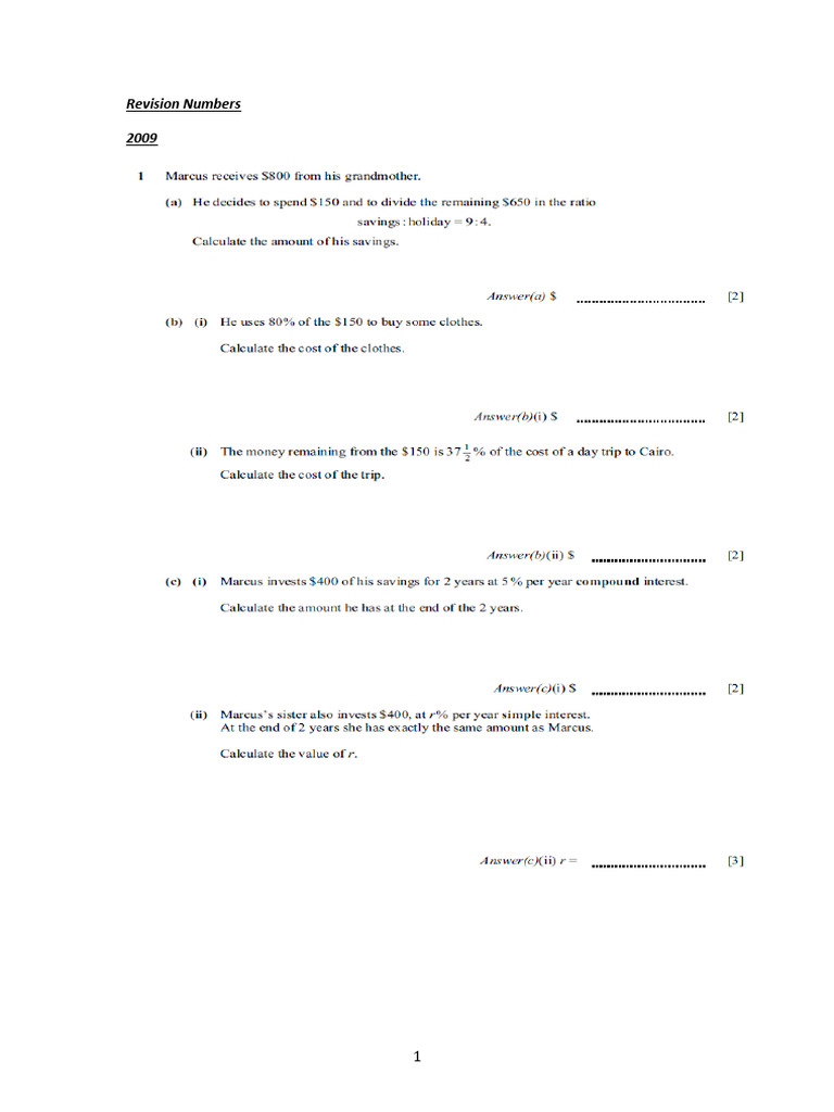 1.anumbers p4 0580 Maths | PDF