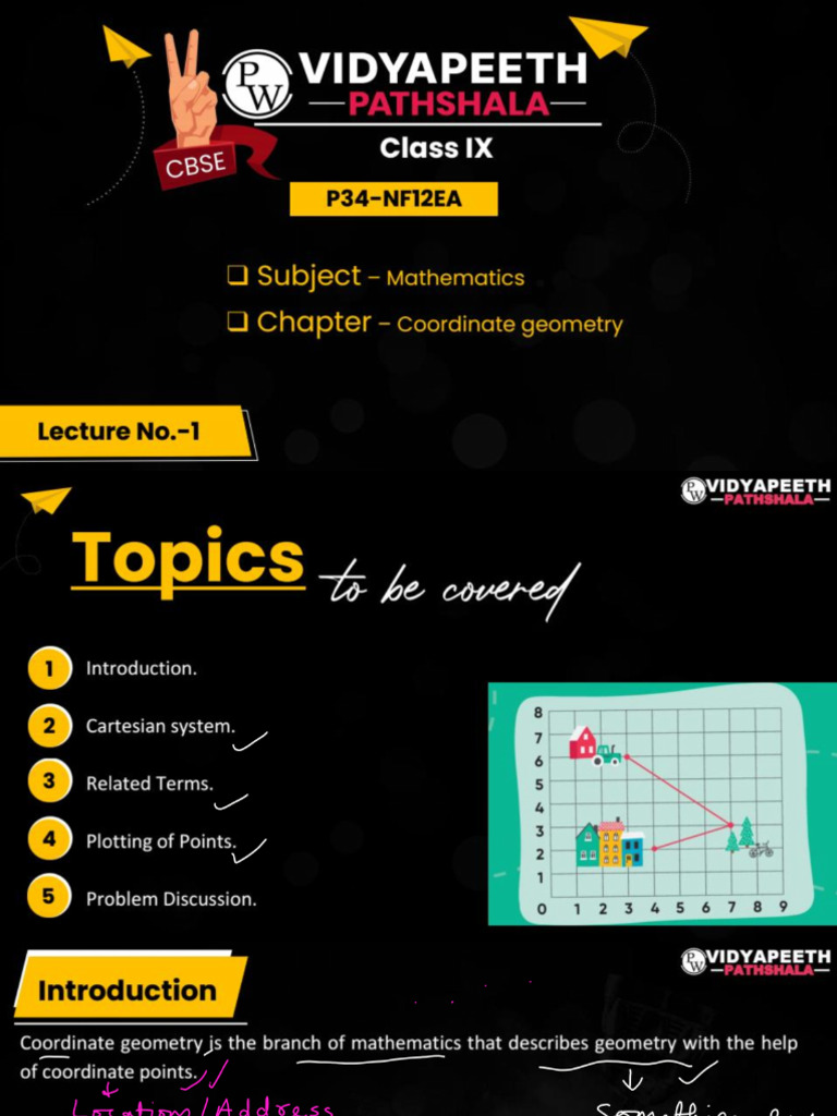 Coordinate Geometry - 01 - Class Notes - P34-NF12EA 2025 | PDF