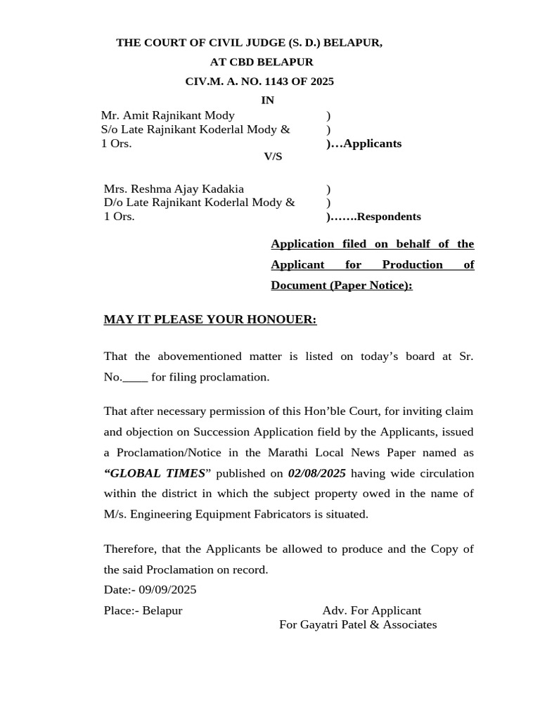 Proclamation Notice in Succession Case | PDF