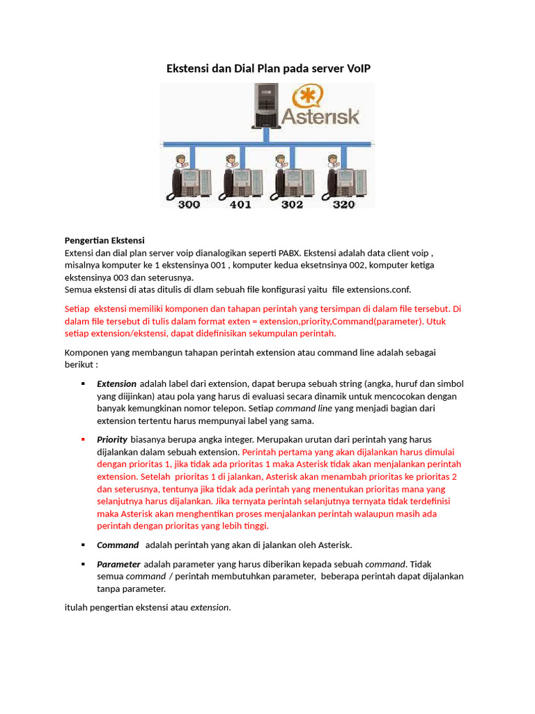 Pengertian Ekstensi Dan Dial Plan Pada Server VoIP | PDF