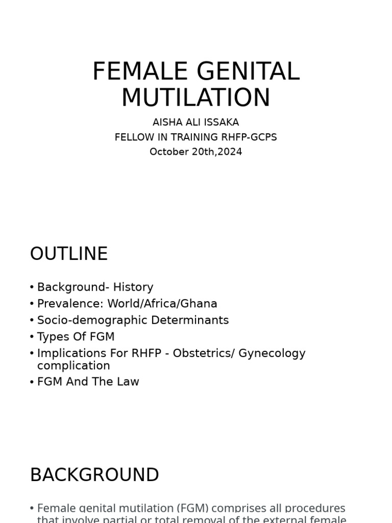 Understanding Female Genital Mutilation | PDF | Female Genital ...