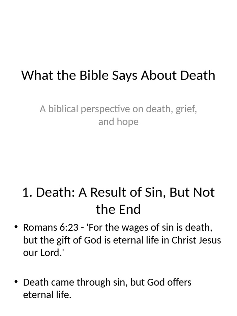 Biblical Insights on Death and Hope | PDF