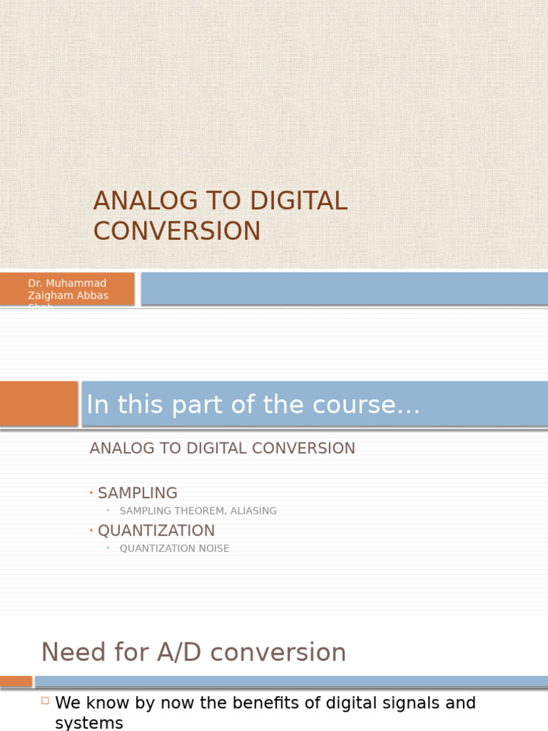 Analog to Digital Conversion Explained | PDF | Sampling (Signal ...