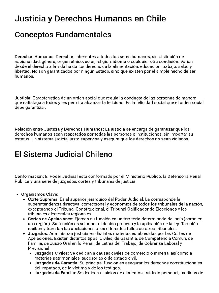 Justicia y Derechos Humanos en Chile | PDF | Justicia | Crimen y violencia