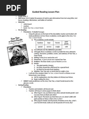 Guided Reading Lesson Plan