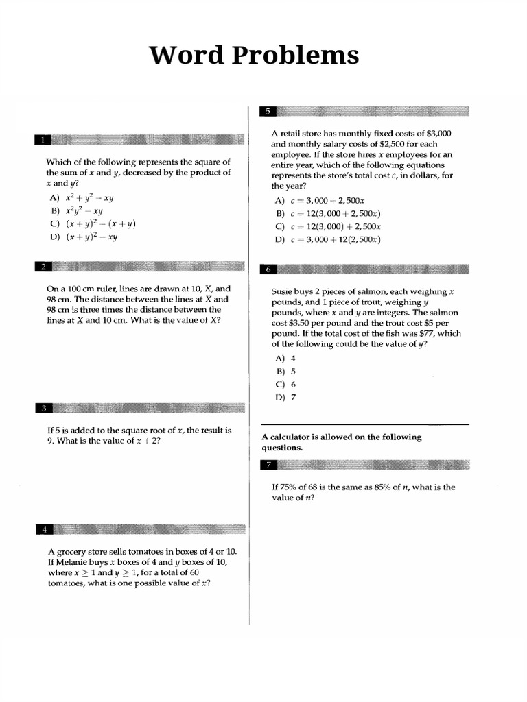 Word Problems | PDF
