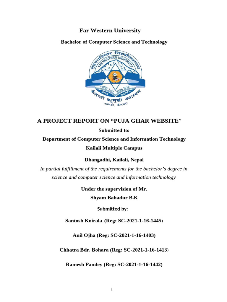 Puja Ghar Website Project Report | PDF | Software Development | Unit ...