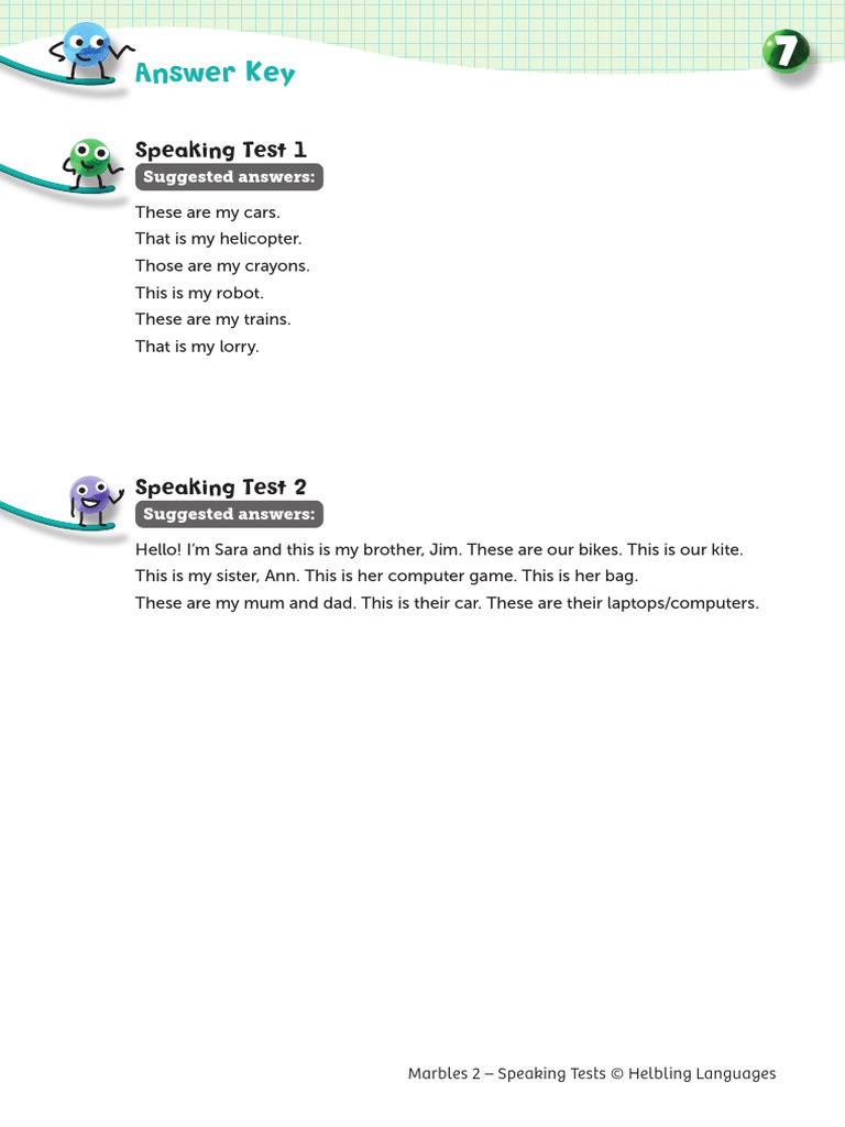 Speaking Test 2 Answers Guide | PDF