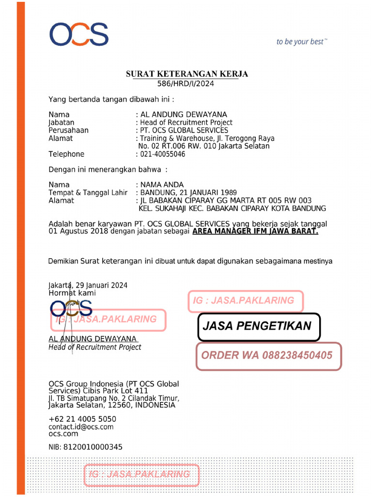 PT. OCS Global Services | PDF