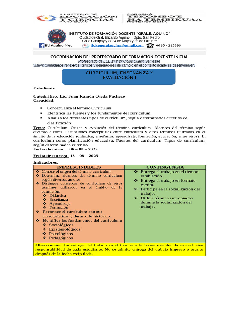 Análisis del Currículum Educativo | PDF | Plan de estudios | Maestros