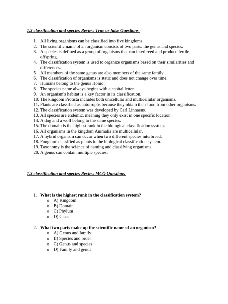Understanding Biological Classification | PDF | Biology | Organisms