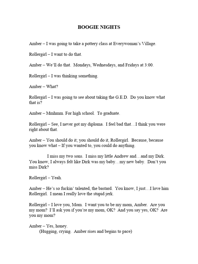 Boogie Nights Script Excerpt | PDF