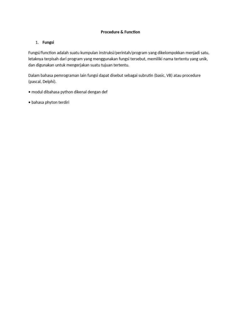 Pengertian dan Fungsi dalam Pemrograman | PDF