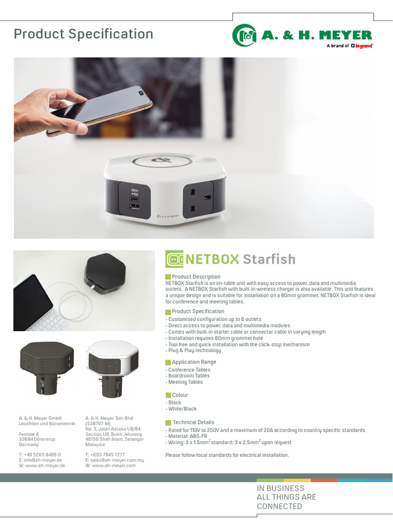 NETBOX Starfish Power Socket Overview | PDF | Electrical Connector ...