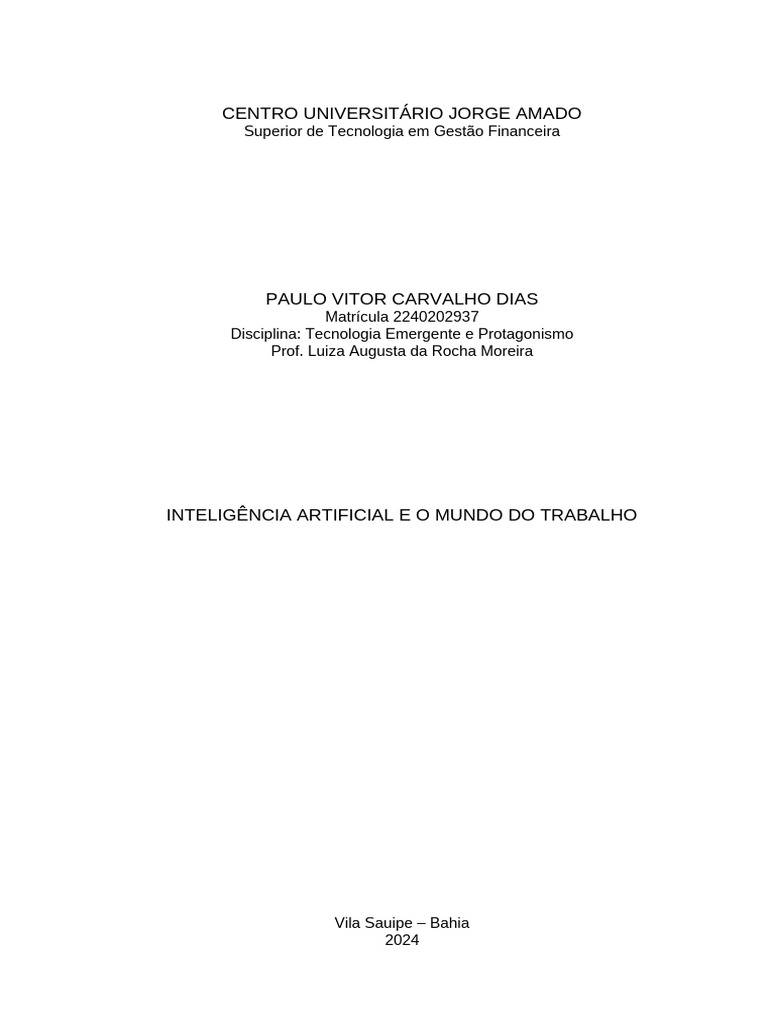 Impactos da IA no Mercado de Trabalho | PDF | Inteligência artificial ...
