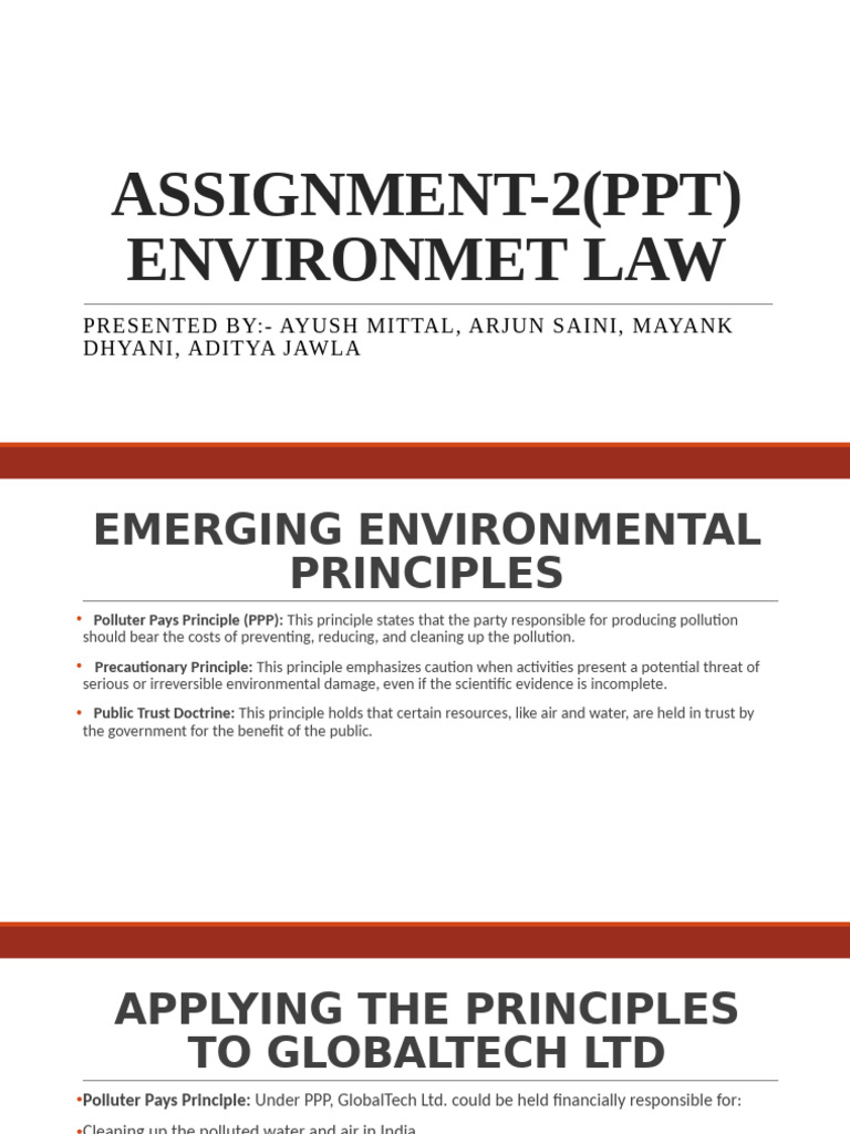 Environmental Law Principles for GlobalTech | PDF | Environmental Law ...
