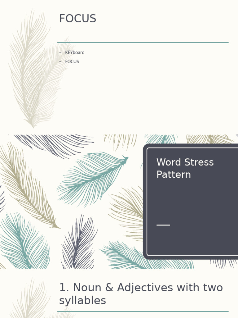 Word Stress Patterns Explained | PDF