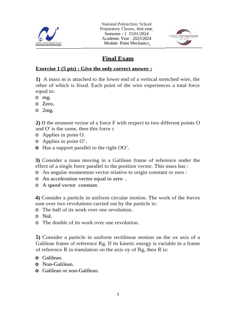 Physics Exam Solutions for Mechanics | PDF | Force | Rotation