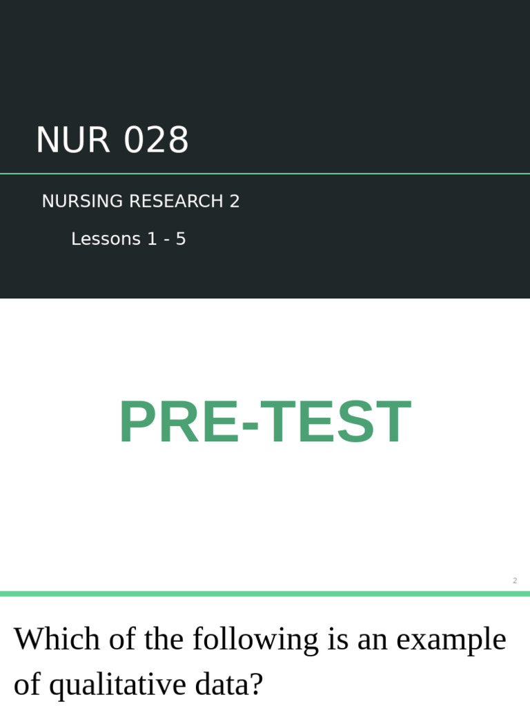 NUR 028 - Lessons 1 5 | PDF | Observational Error | Experiment