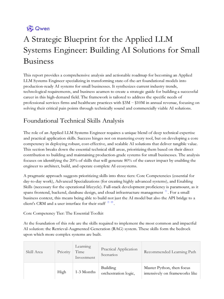 Applied LLM Systems Engineer Guide | PDF | Artificial Intelligence ...