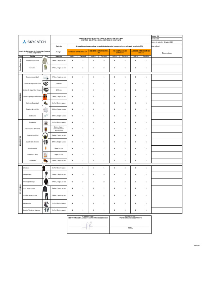 Punto 13 Matriz Epp | PDF