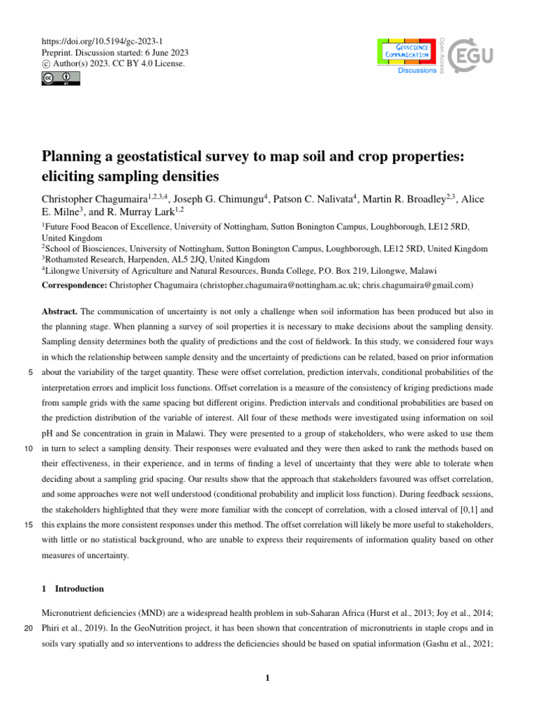 Planning A Geostatistical Survey To Map Soil and C | PDF | Variance ...