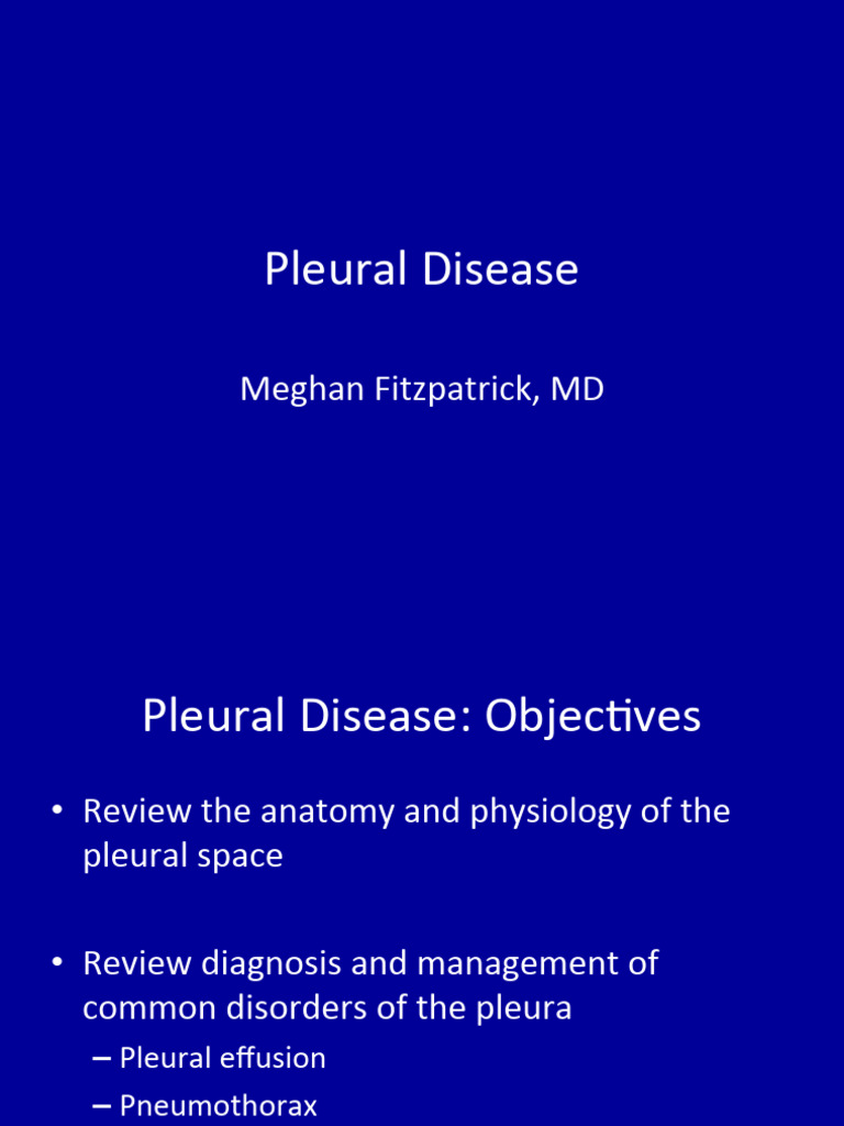 Overview of Pleural Disease Management | PDF | Lung | Clinical Medicine